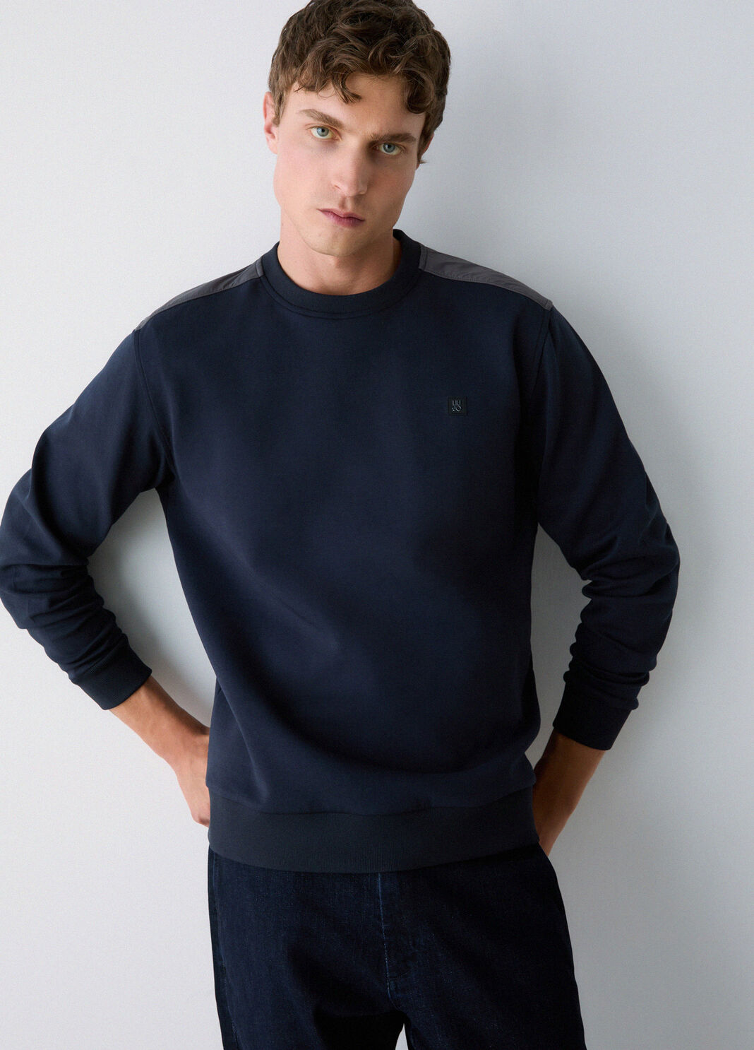 Sweatshirt with scuba inserts dark blue Liu Jo - large image number 2