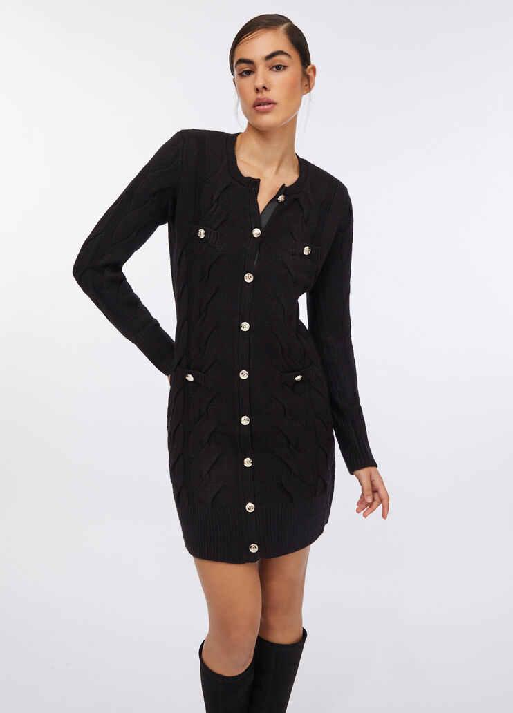 Cable knit wool dress black Liu Jo - medium
