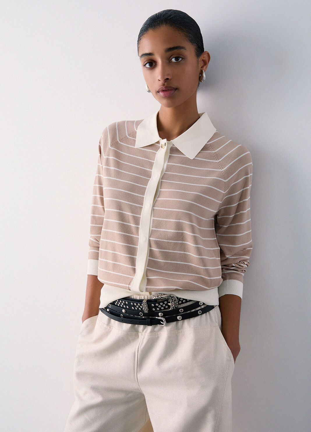 Gestreifter Cardigan Beige Liu Jo - large image number 0