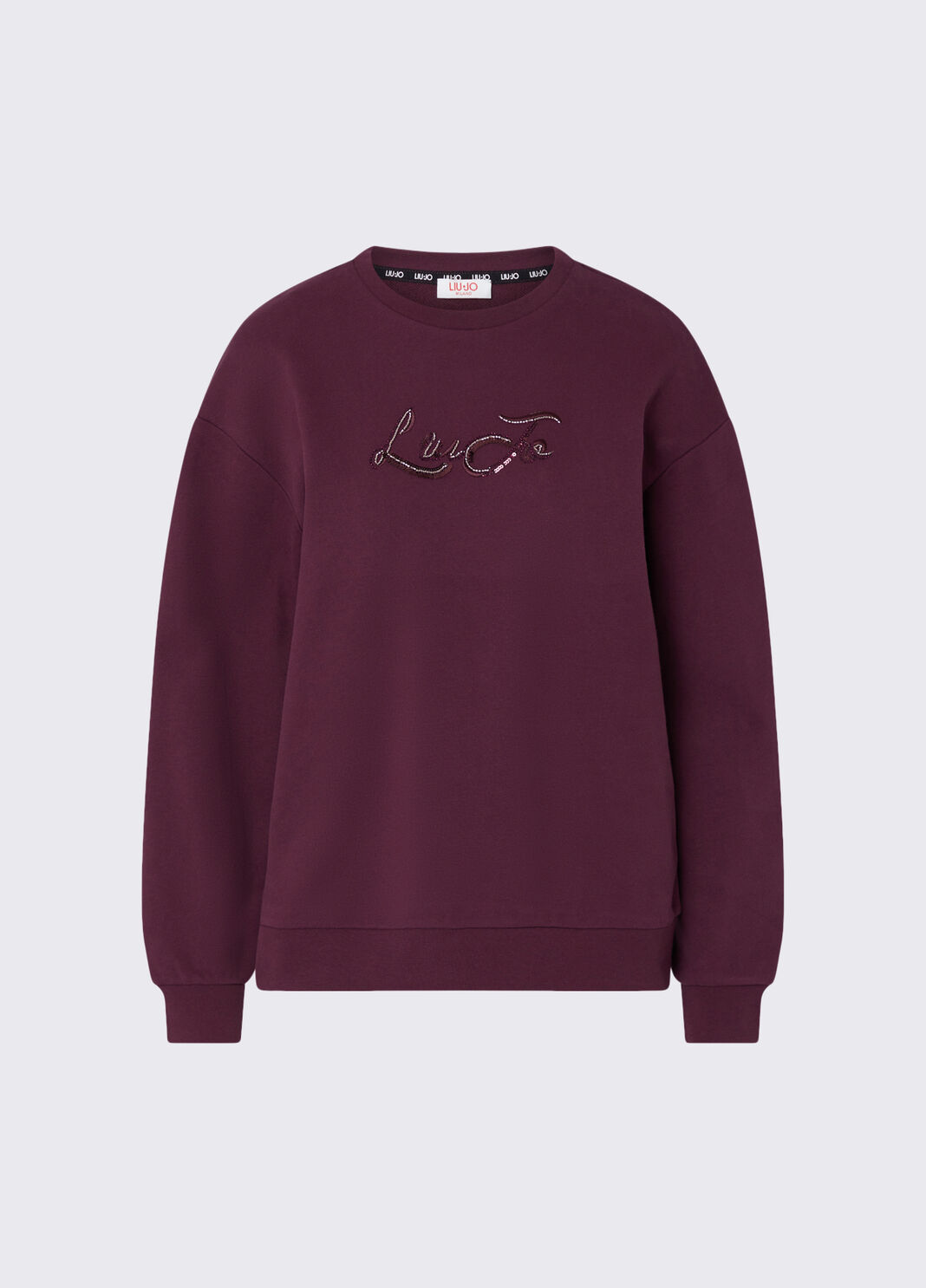 Sweat-shirt avec ornements bijoux aubergine Liu Jo - large image number 6