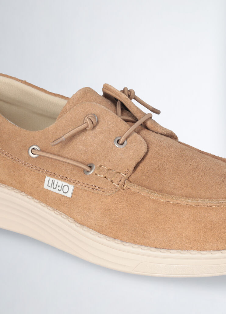 Casual suede loafers dark beige Liu Jo - medium