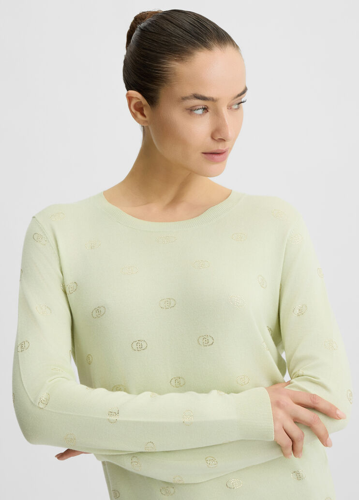 Top with logo and gemstones green Liu Jo - large image number 2 Top with logo and gemstones green Liu Jo - large image number 2