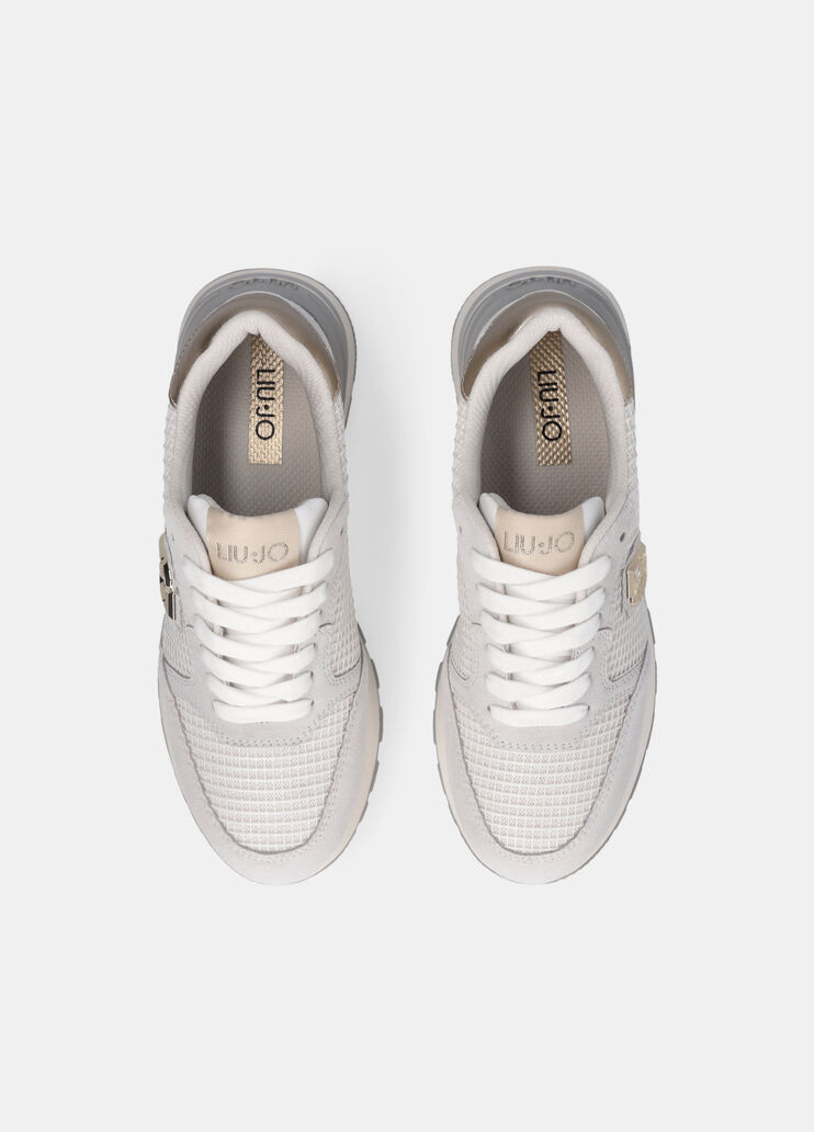 Suede and mesh sneakers white Liu Jo - large image number 4 Suede and mesh sneakers white Liu Jo - large image number 4