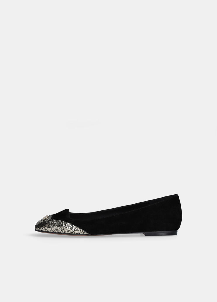 Suede ballet flats with crackle detailing black Liu Jo - large image number 4 Suede ballet flats with crackle detailing black Liu Jo - large image number 4