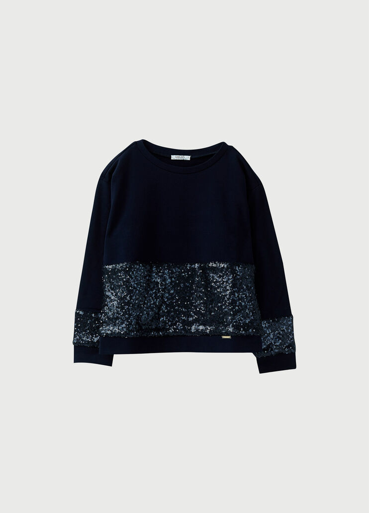 Sweatshirt with sequins Dark Blue Liu Jo - large image number 0