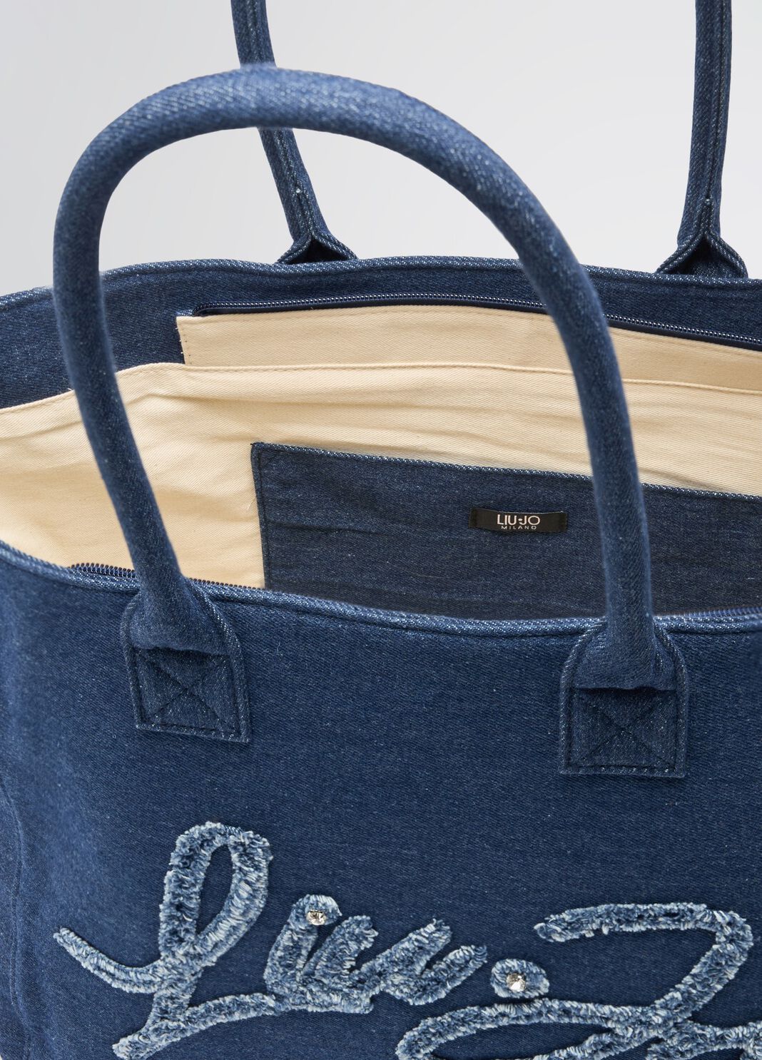 Large denim tote bag blue denim Liu Jo - large image number 7