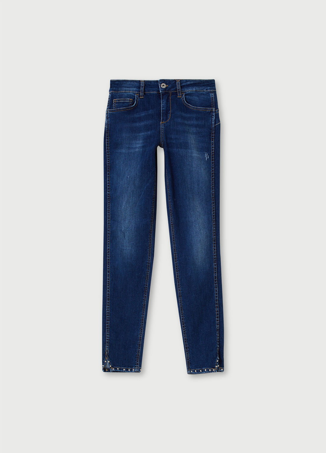 Eco-friendly skinny jeans with studs Blue Liu Jo - large image number 4