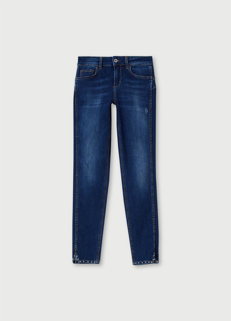 Eco-friendly skinny jeans with studs Blue Liu Jo - large image number 4 Eco-friendly skinny jeans with studs Blue Liu Jo - large image number 4