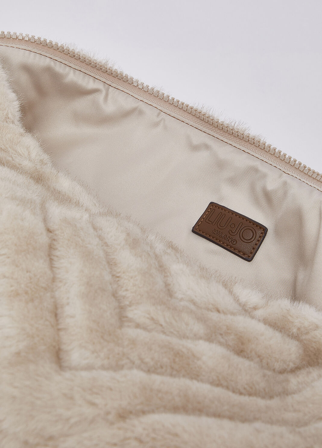 Large bag in faux fur cream Liu Jo - large image number 5