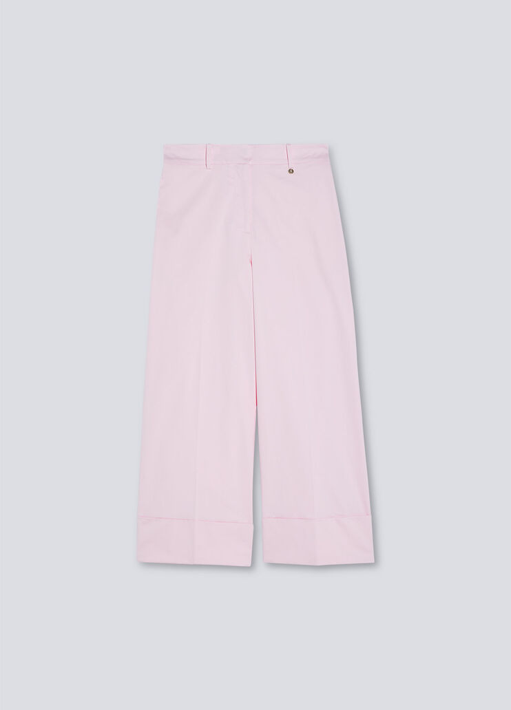 Palazzo trousers with turn-up pink Liu Jo - large image number 4