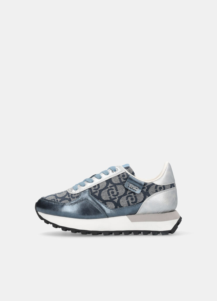 Sneakers with jacquard monogram blue Liu Jo - large image number 5