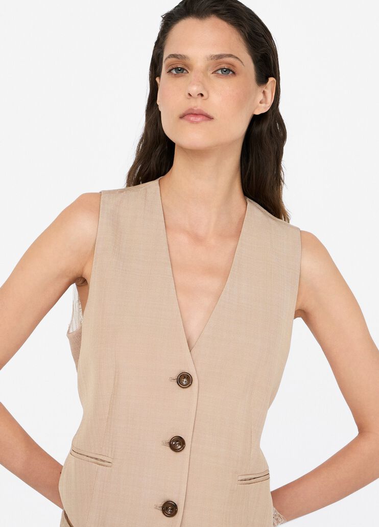 Weste mit Spitzendetail Beige Liu Jo - large image number 2