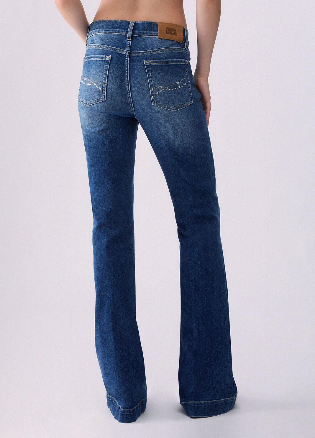 Bell-bottom jeans with rhinestones blue denim Liu Jo - large image number 1