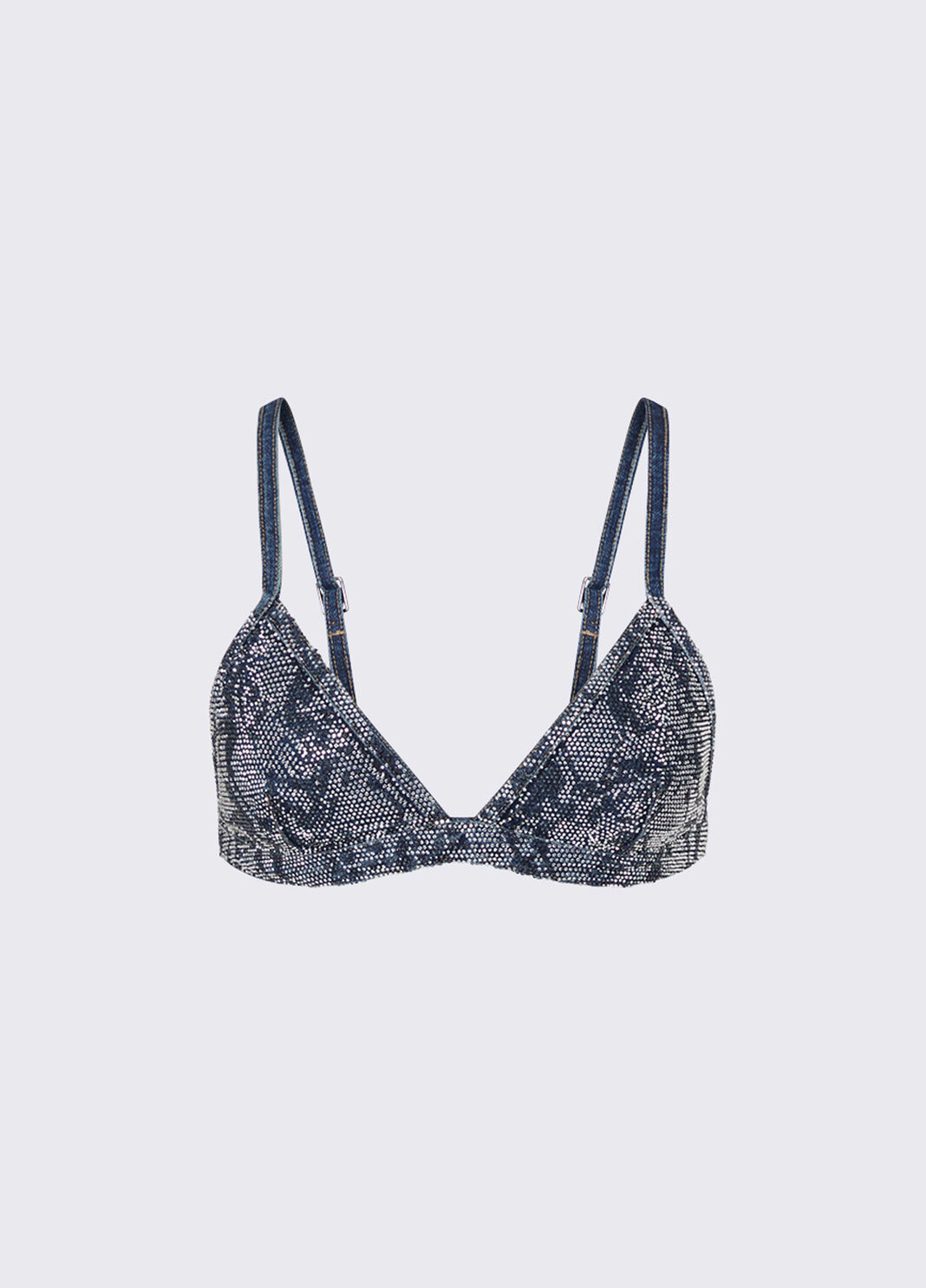 Denim bralette with rhinestones blue denim Liu Jo - large image number 6