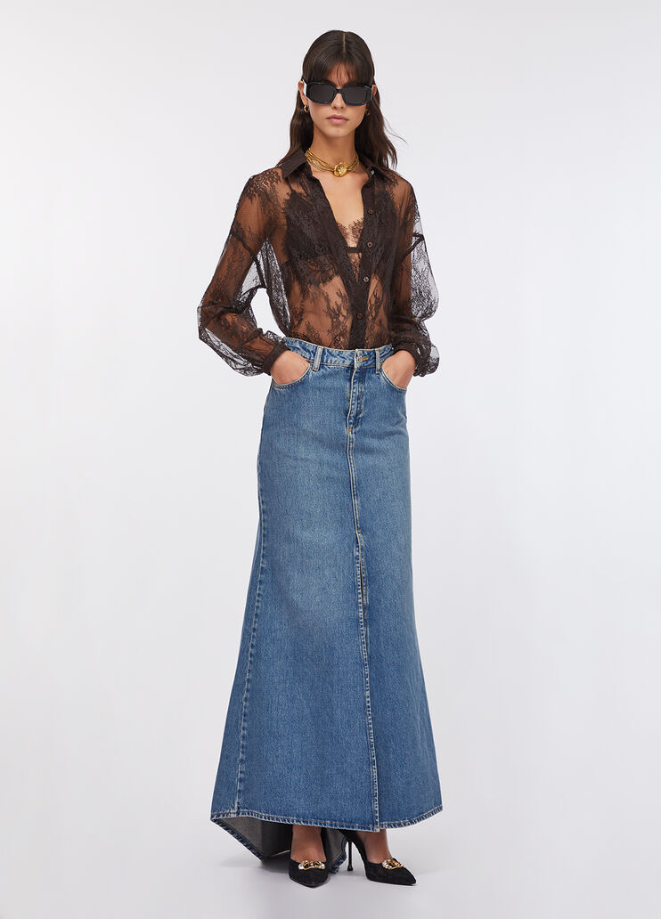 Jupe sirène en toile denim denim bleu clair Liu Jo - large image number 5