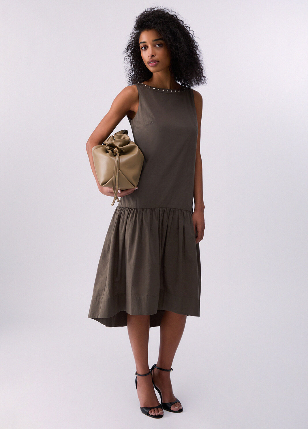 Robe longue orn&eacute;e de pierres vert olive Liu Jo - large image number 5