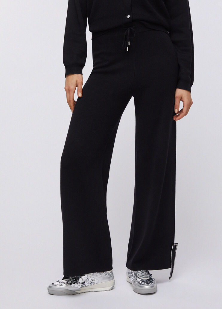 Pantaloni in maglia con perline nero Liu Jo - large image number 0