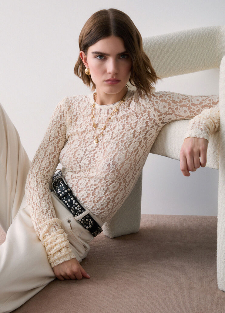 Top in pizzo stretch panna Liu Jo - medium