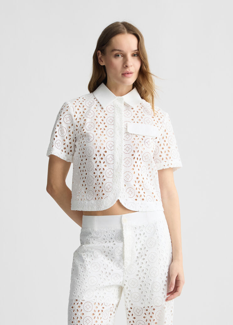 Cropped sangallo shirt white Liu Jo - medium Cropped sangallo shirt white Liu Jo - medium