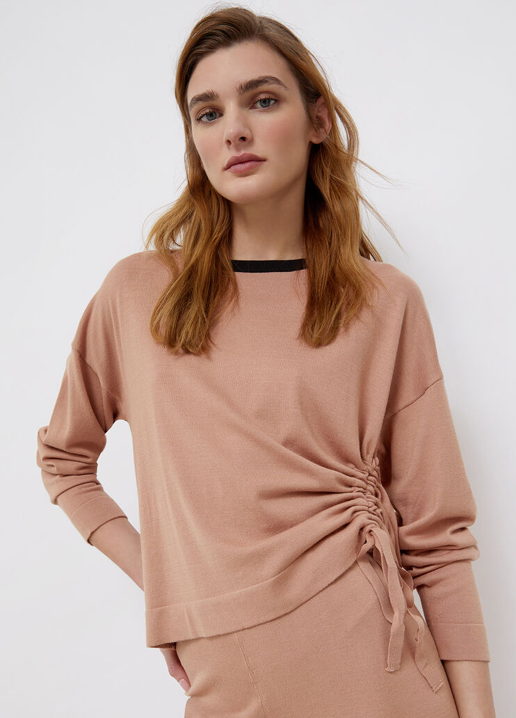 Pullover mit Tunnelzug Puderrosa/Schwarz Liu Jo - large image number 0 Pullover mit Tunnelzug Puderrosa/Schwarz Liu Jo - large image number 0