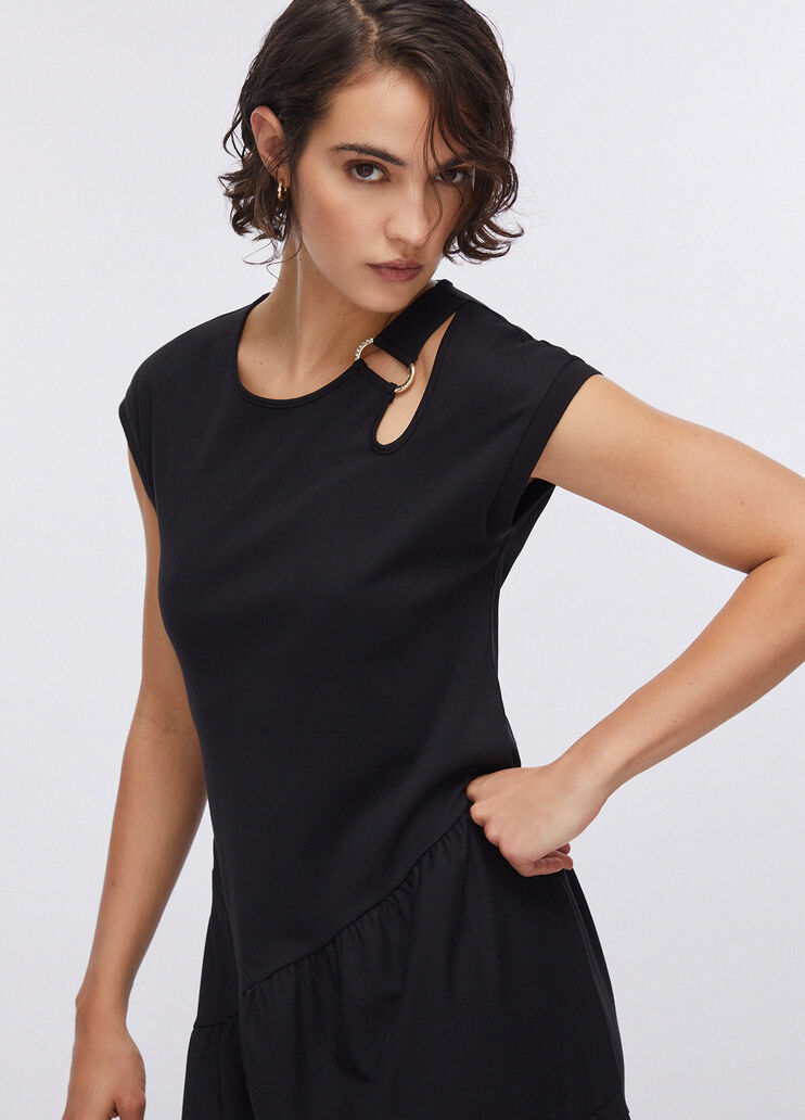 Langes Kleid mit Cut-out Schwarz Liu Jo - medium
