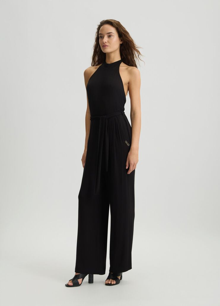 Jersey jumpsuit black Liu Jo - large image number 3 Jersey jumpsuit black Liu Jo - large image number 3