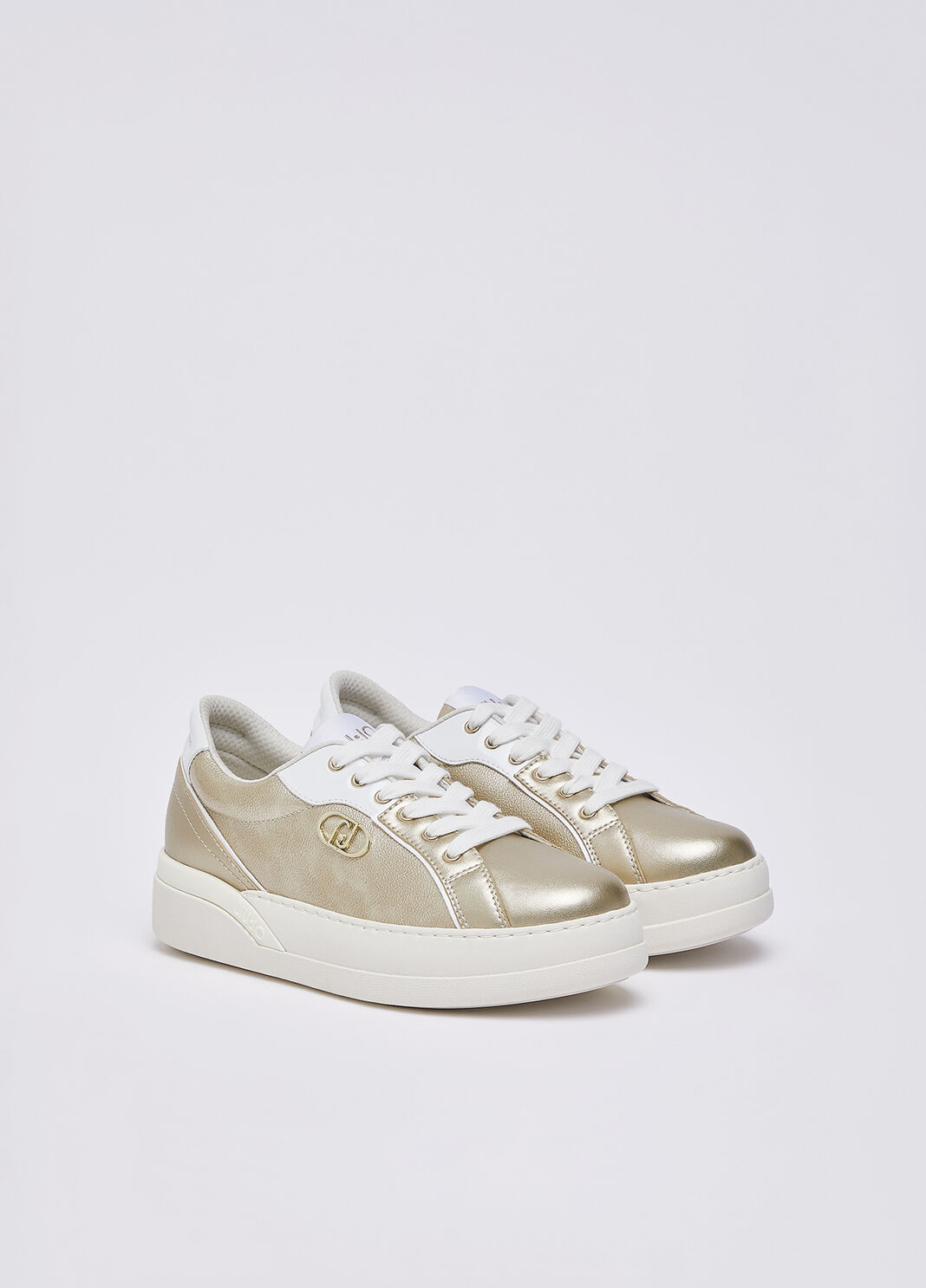 Sneakers in leather laminated light gold Liu Jo - large image number 1