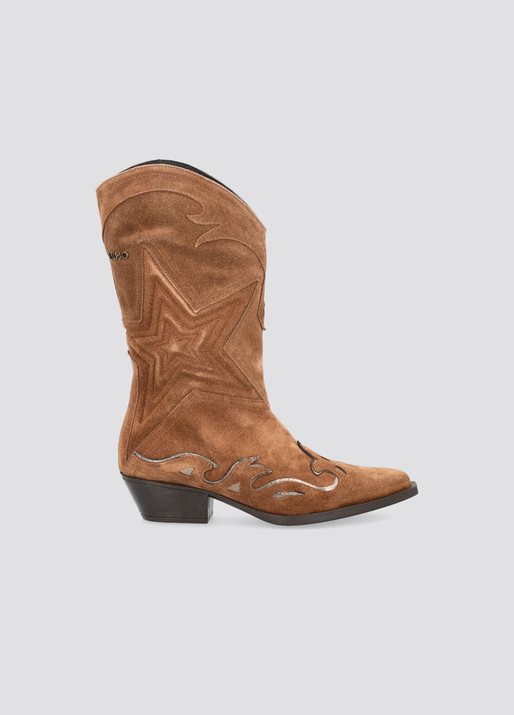 Stivali texani in suede ottone Liu Jo - large image number 0 Stivali texani in suede ottone Liu Jo - large image number 0