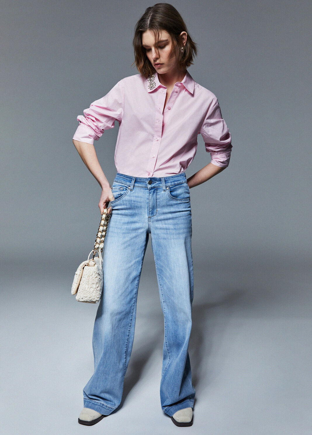 Flare-Jeans mit Strass Denim Liu Jo - large image number 3