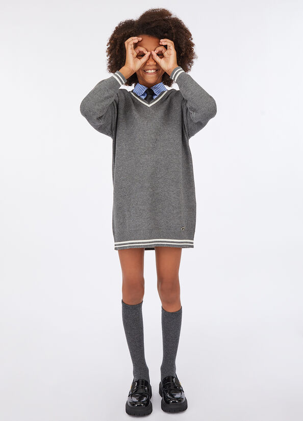 Robe courte en maille gris foncé Liu Jo - large image number 1