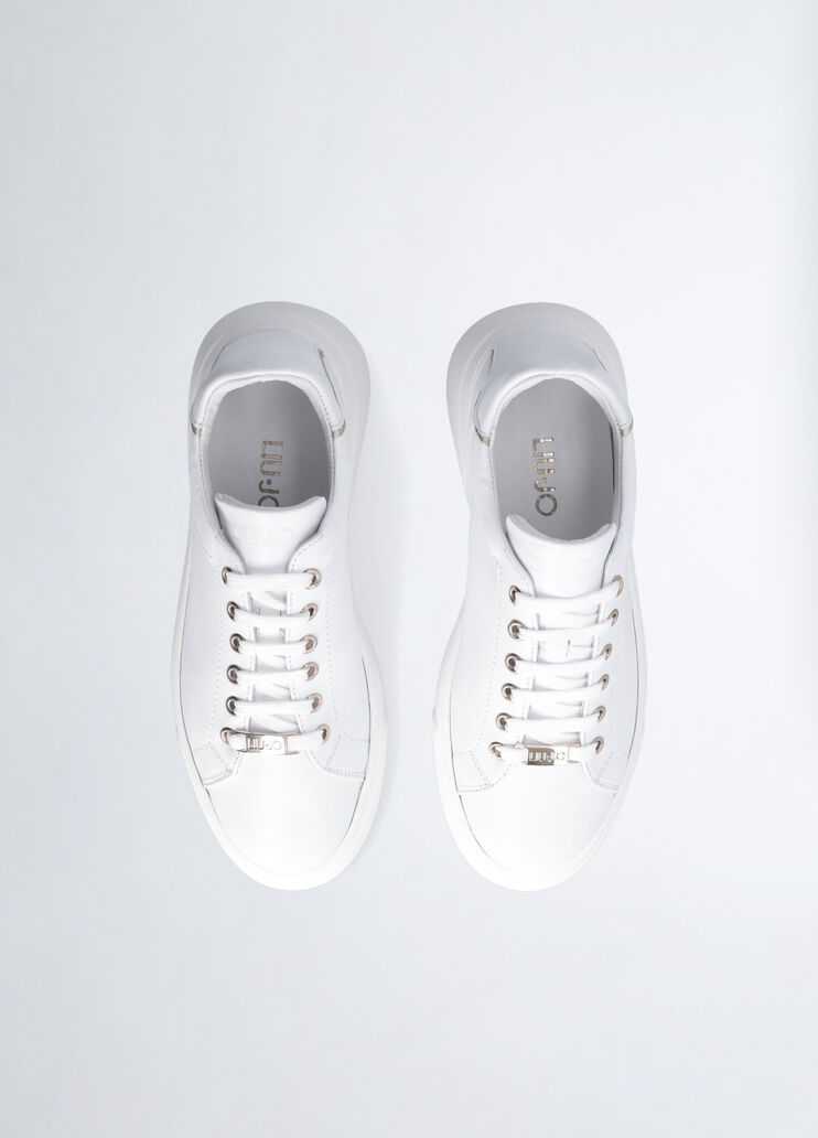 Plateau-Sneaker aus Leder Farbe Weiß | Liu Jo