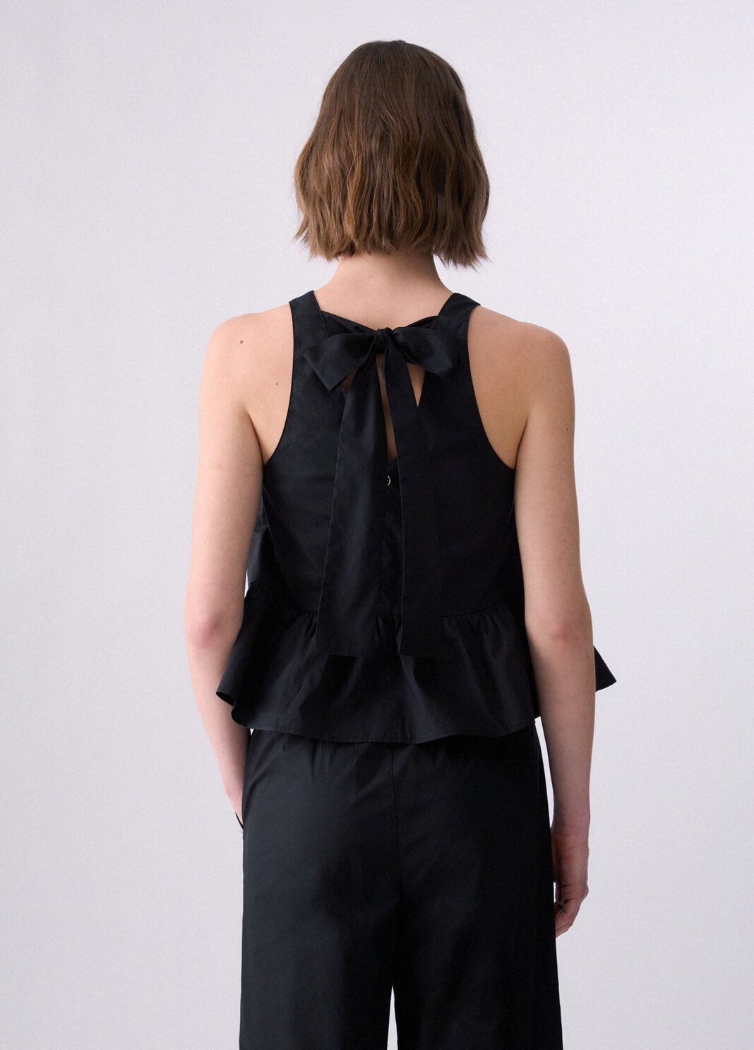 Poplin top with bow black Liu Jo - large image number 1