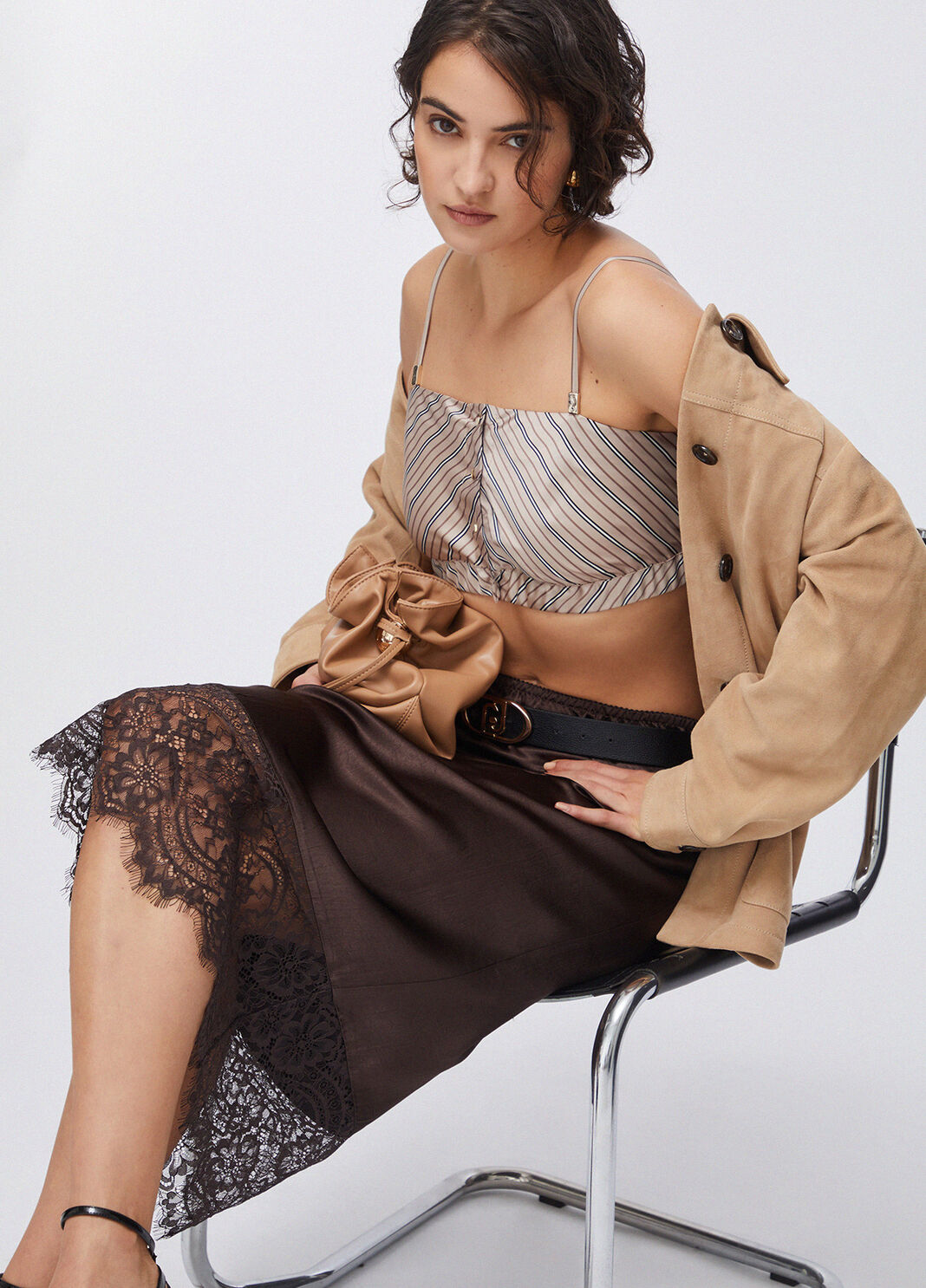 Gestreiftes Crop Top Beige Liu Jo - large image number 3