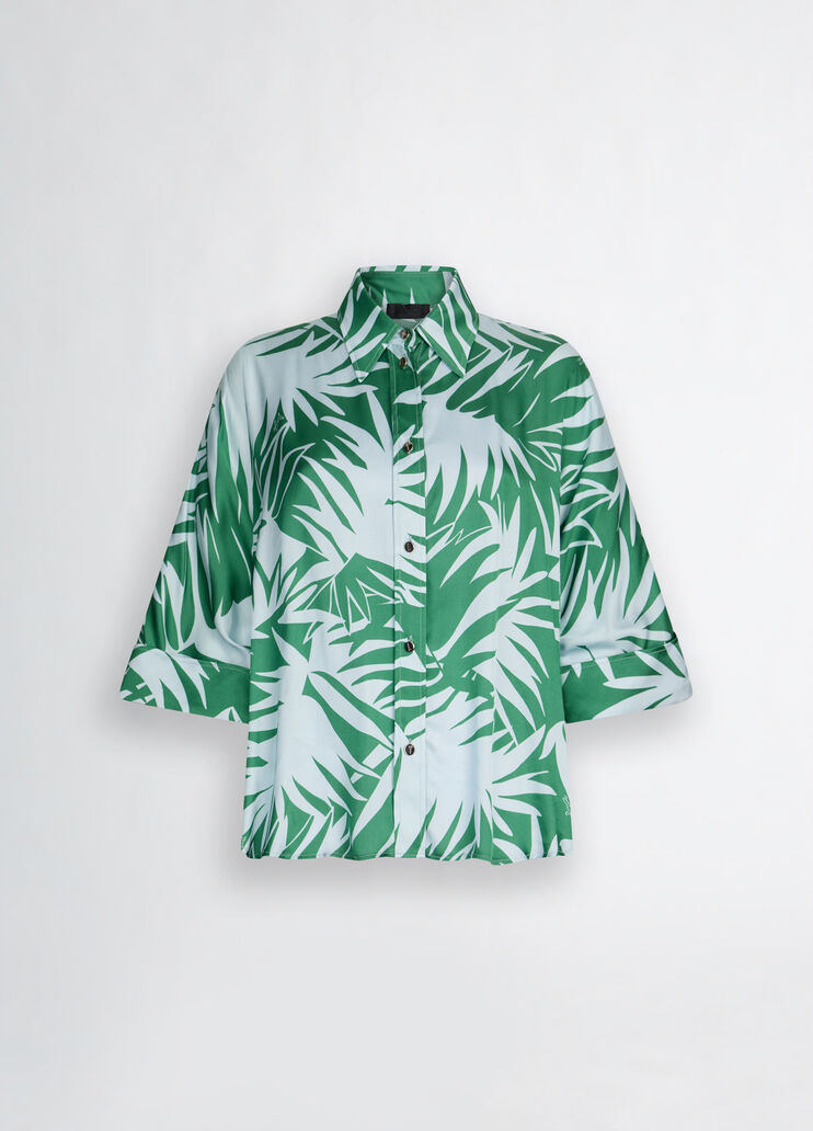 Printed satin shirt fern Liu Jo - large image number 6 Printed satin shirt fern Liu Jo - large image number 6