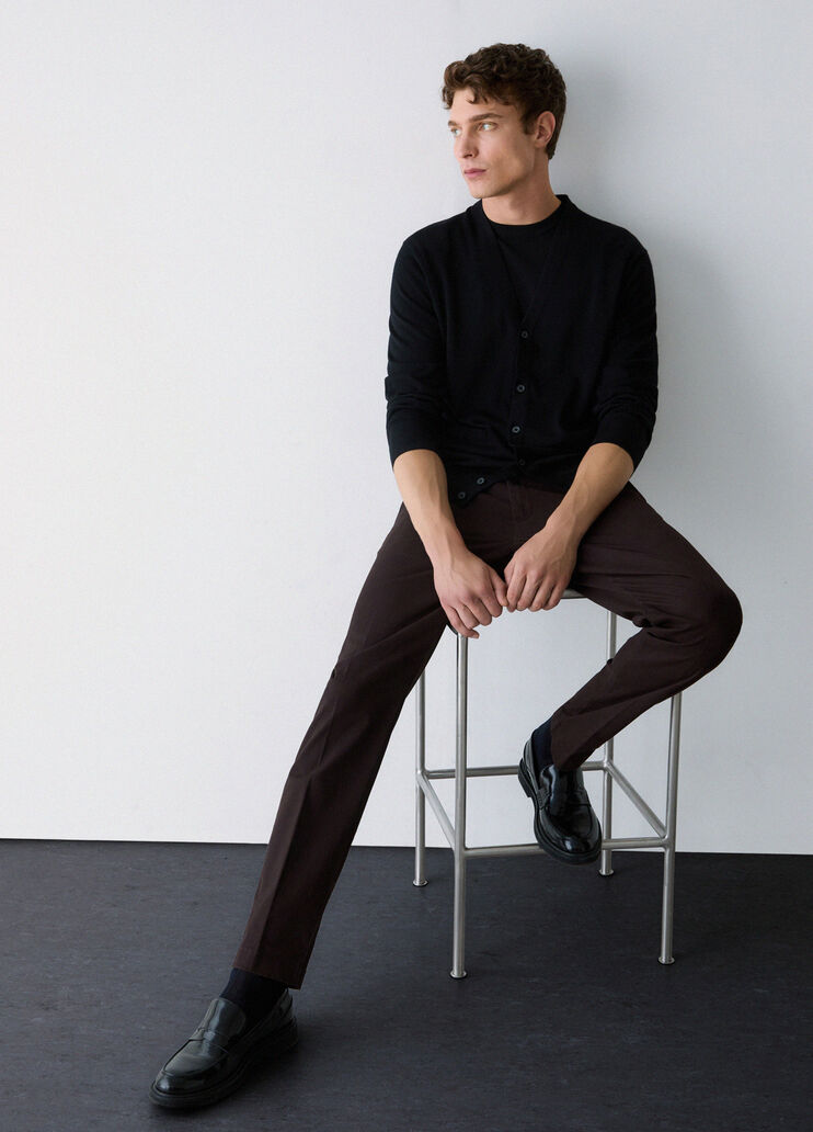 Chino trousers in gabardine brown Liu Jo - medium
