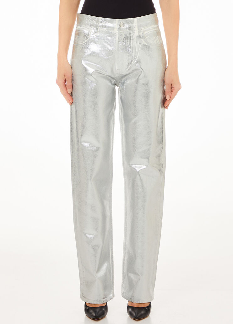 Pantaloni straight laminati argento Liu Jo - large image number 0 Pantaloni straight laminati argento Liu Jo - large image number 0