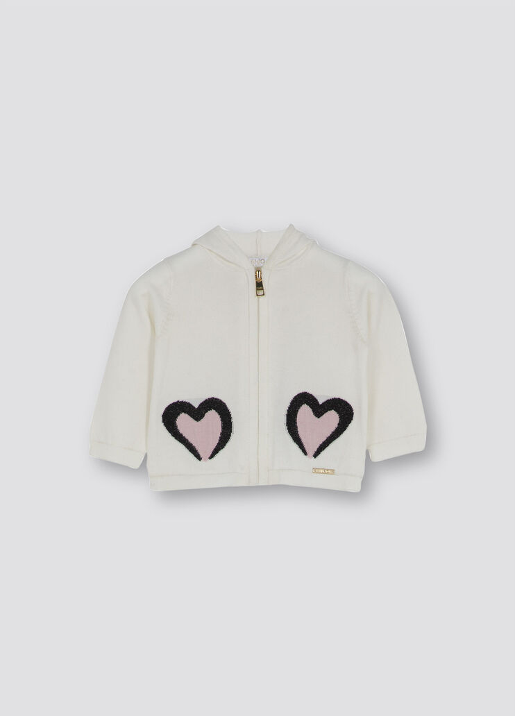 Pull &agrave; capuche avec zip blanc, gris et rose Liu Jo - large image number 0