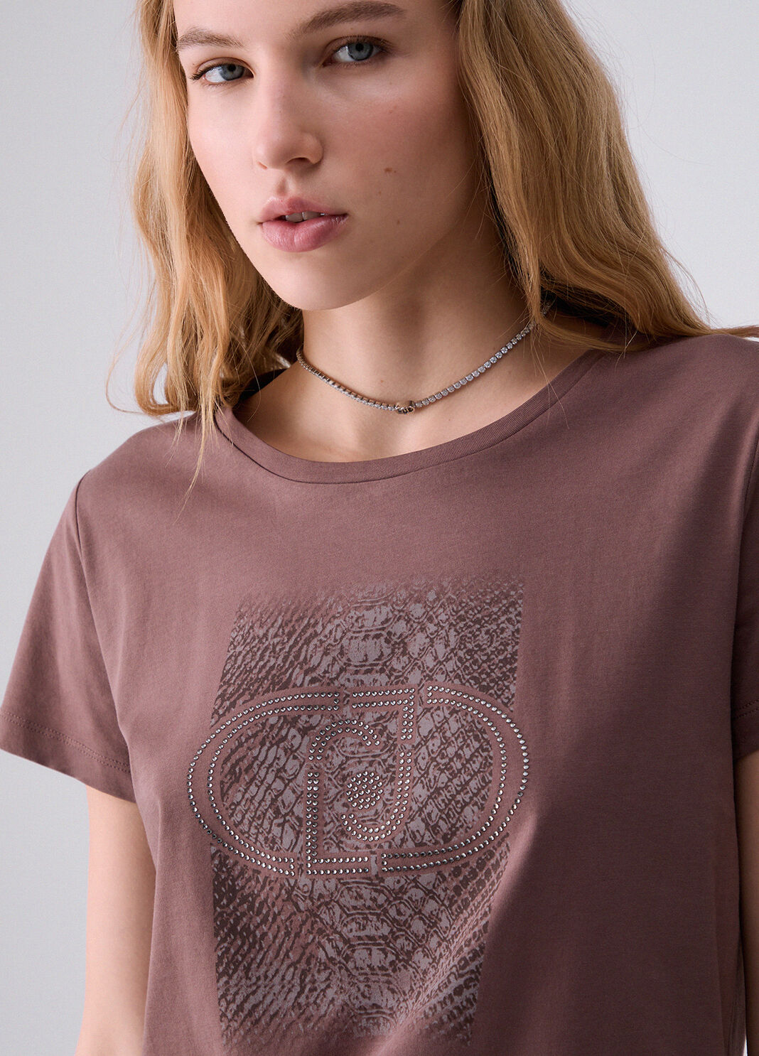 T-shirt avec logo rose fonc&eacute; Liu Jo - large image number 2