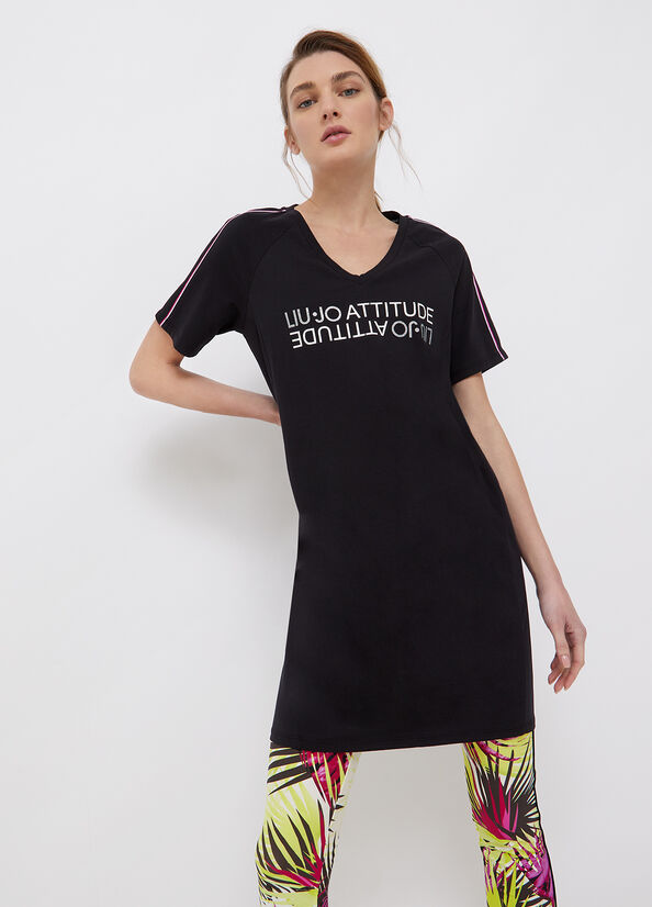 Short dress with print black Liu Jo - large image number 0