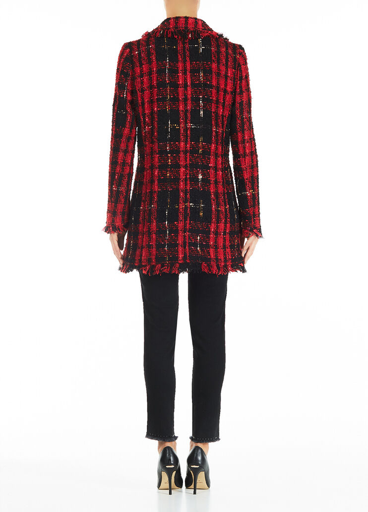Check bouclé coat  red/black Liu Jo - large image number 1 Check bouclé coat  red/black Liu Jo - large image number 1