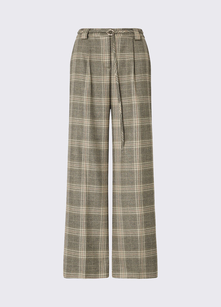 Palazzo pants with belt beige check Liu Jo - medium