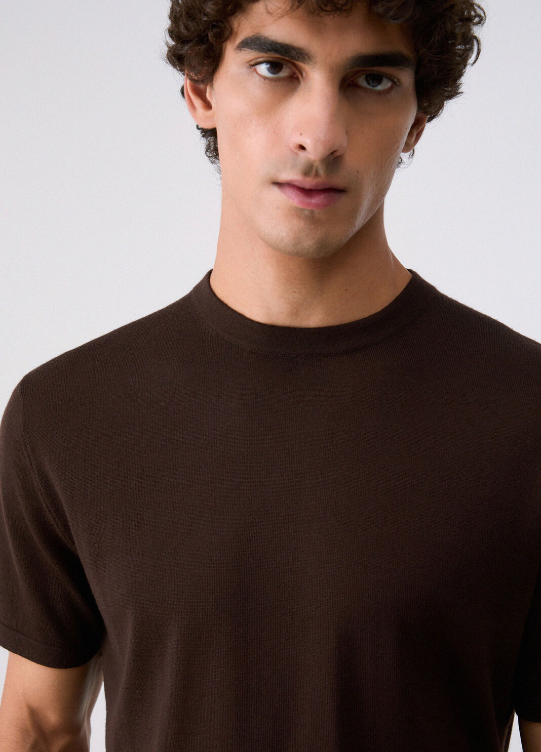 T-shirt in wool merino brown Liu Jo - large image number 4