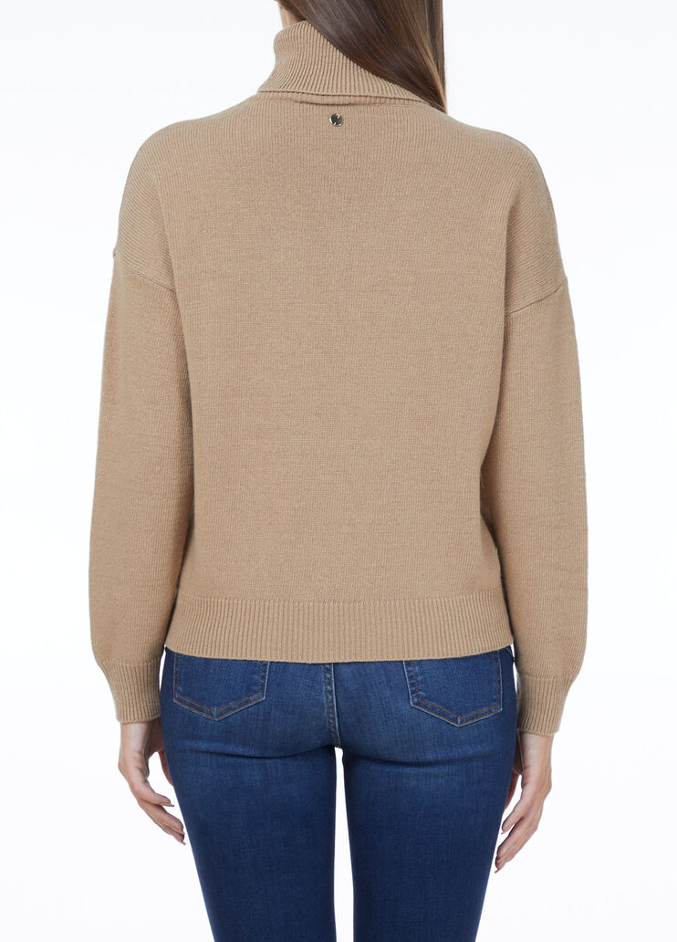 Cashmere blend turtleneck camel Liu Jo - large image number 1