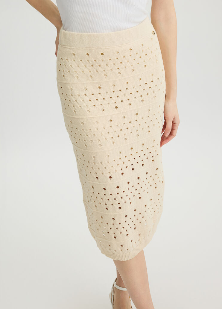 Knit midiskirt vanilla colour Liu Jo - large image number 4 Knit midiskirt vanilla colour Liu Jo - large image number 4