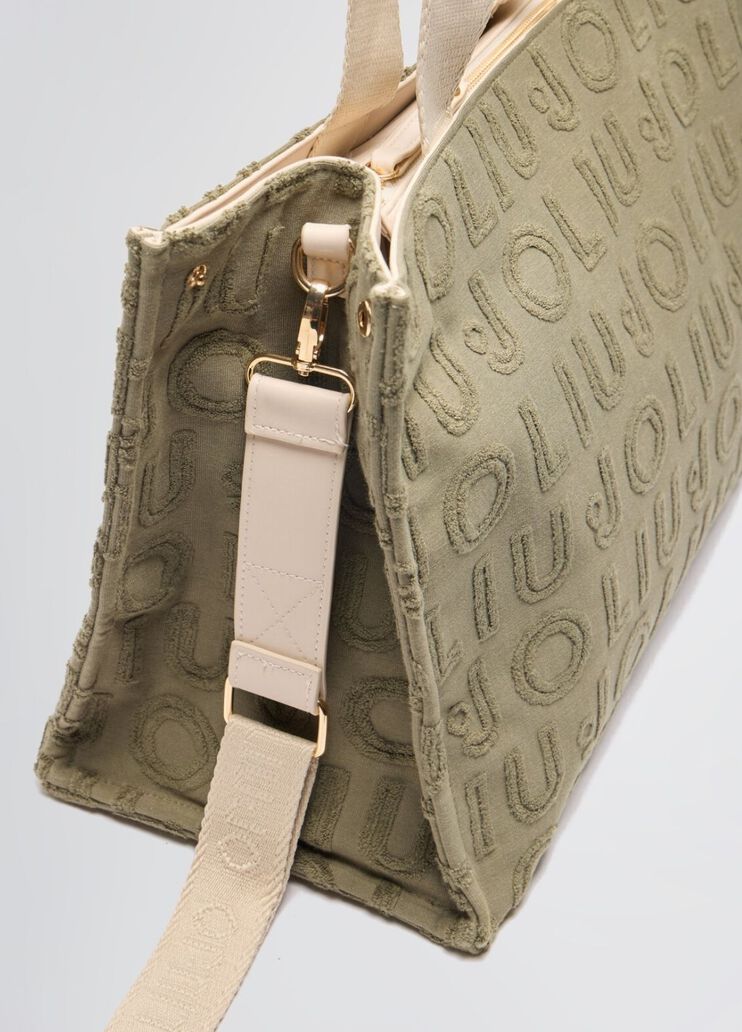 Jacquard tote bag khaki green Liu Jo - large image number 5 Jacquard tote bag khaki green Liu Jo - large image number 5