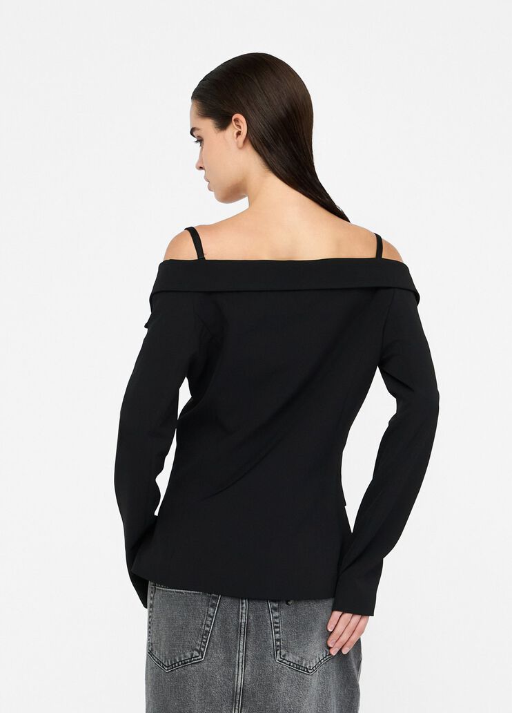 Off-the-shoulder jacket black Liu Jo - large image number 1 Off-the-shoulder jacket black Liu Jo - large image number 1