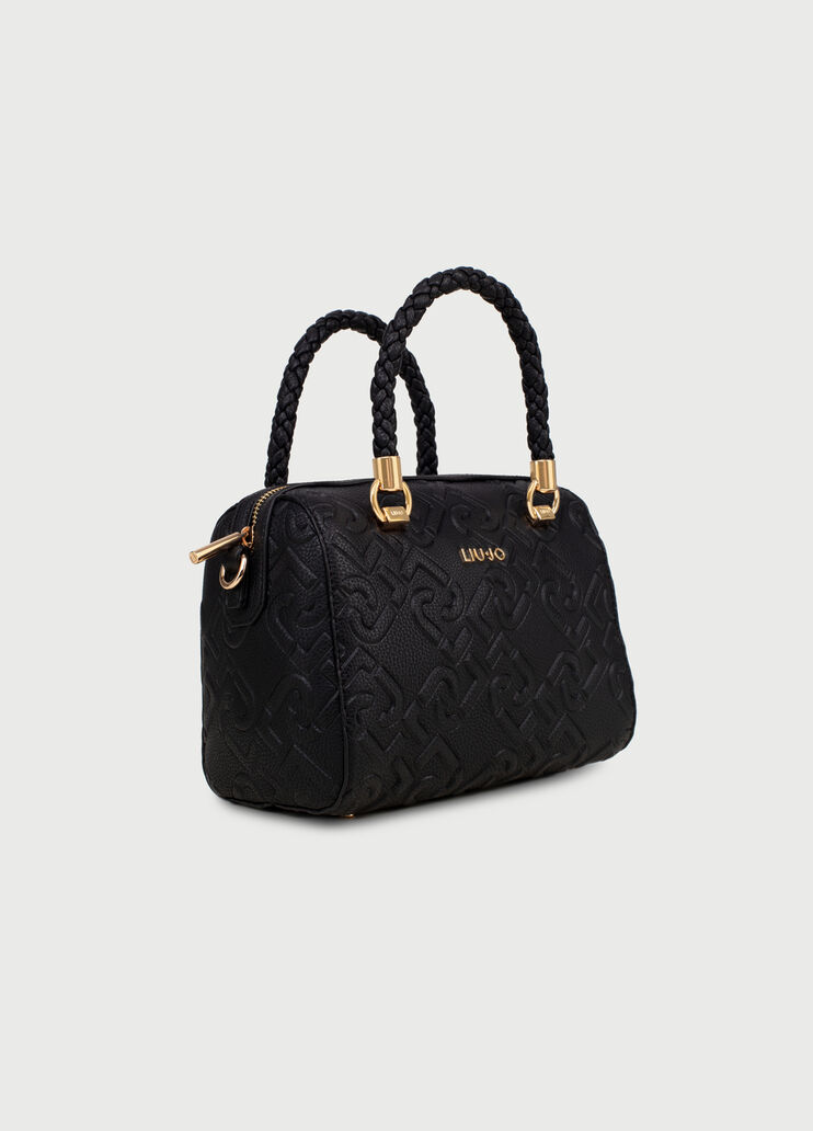 Mini boston bag with logo Black Liu Jo - large image number 2