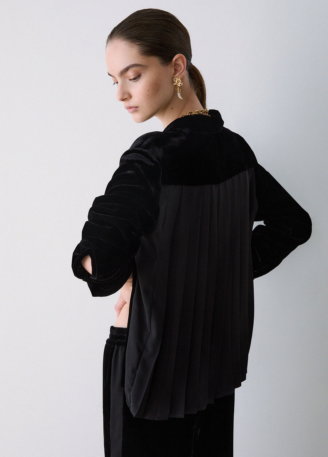 Chemise en velours noir Liu Jo - large image number 3