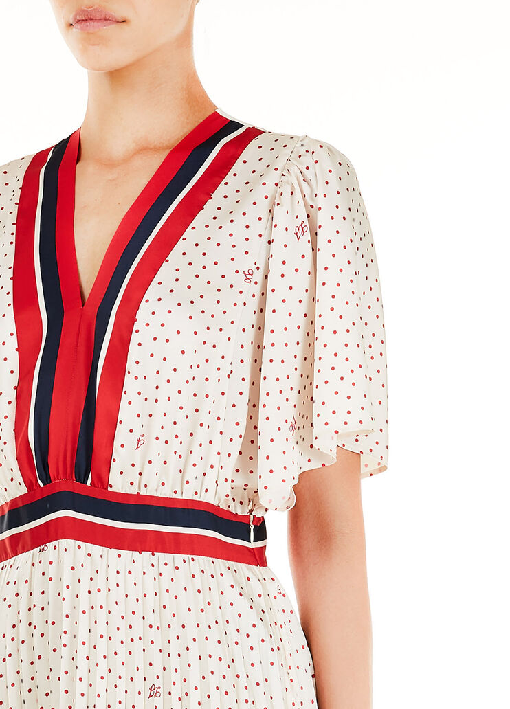 Robe midi plissée Rose clair avec pois Liu Jo - large image number 2 Robe midi plissée Rose clair avec pois Liu Jo - large image number 2