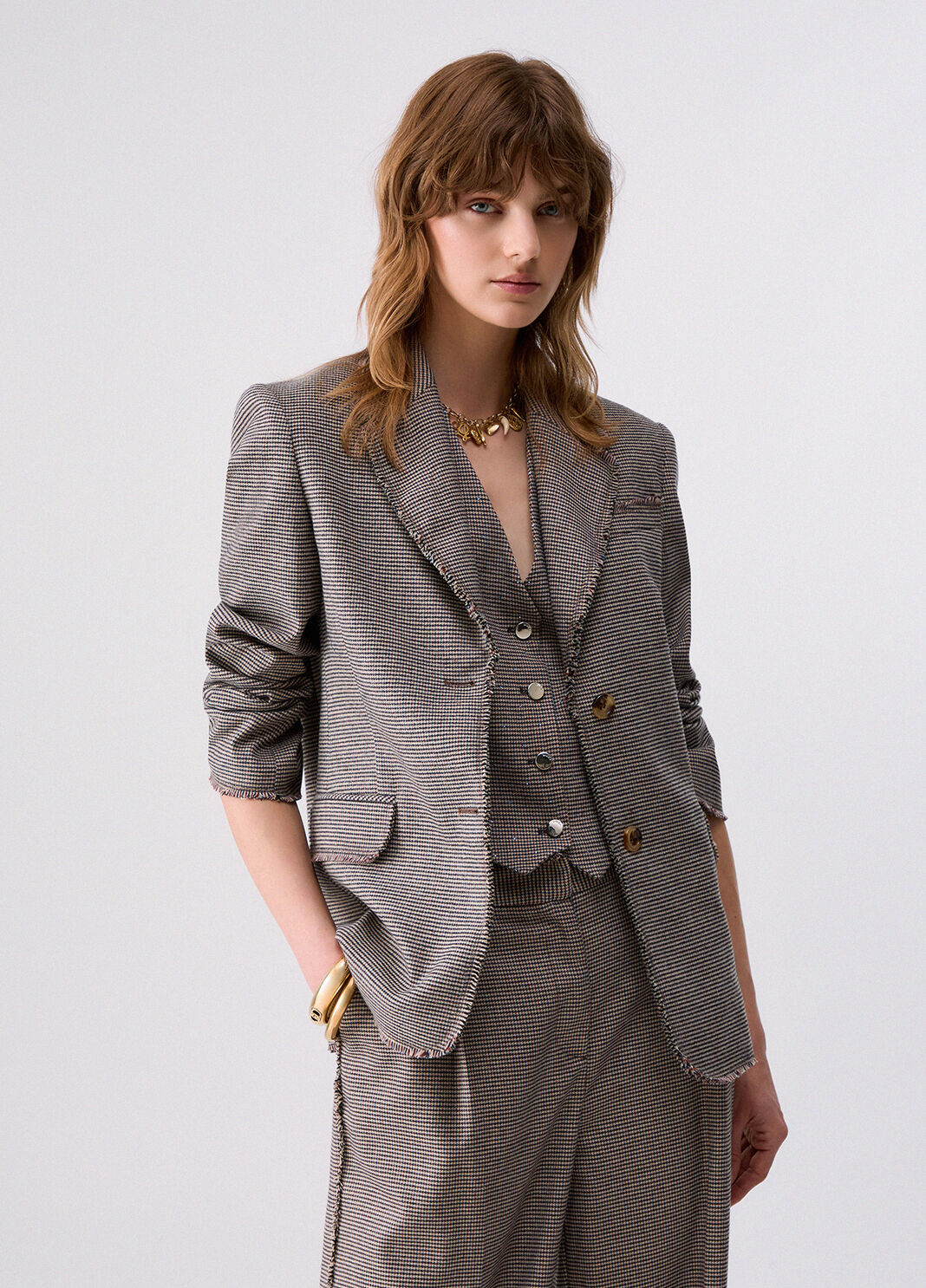 Blazer in pied de poule pied de poule Liu Jo - large image number 0